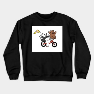 We Bare Bears on a bike Crewneck Sweatshirt